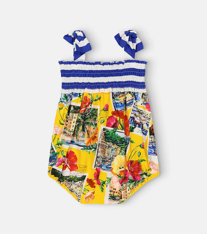 Baby Portofino printed cotton poplin playsuit