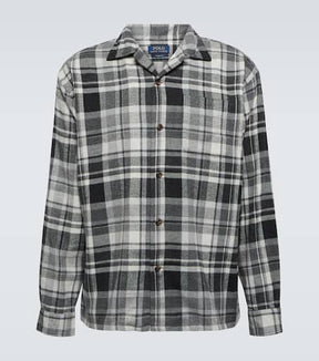 Checked cotton flannel shirt