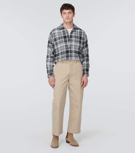 Checked cotton flannel shirt