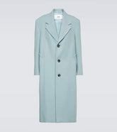 Oversized wool-blend gabardine coat