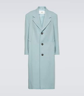 Oversized wool-blend gabardine coat