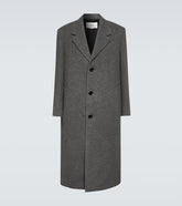 Single-breasted wool-blend coat