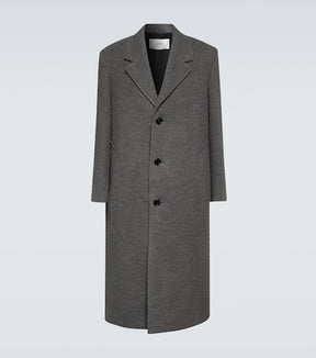 Single-breasted wool-blend coat