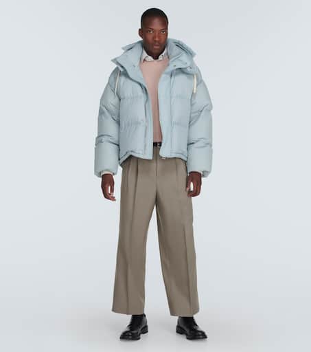Technical canvas down jacket