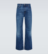 Bleached mid-rise straight jeans
