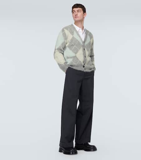 Argyle wool-blend cardigan