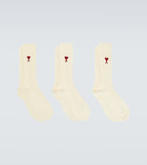 Set of 3 cotton-blend socks