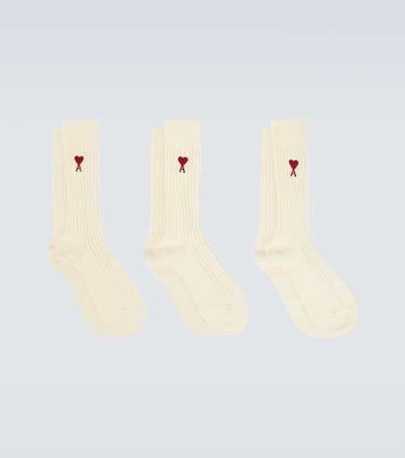 Set of 3 cotton-blend socks