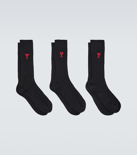Set of 3 cotton-blend socks
