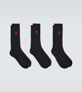 Set of 3 cotton-blend socks