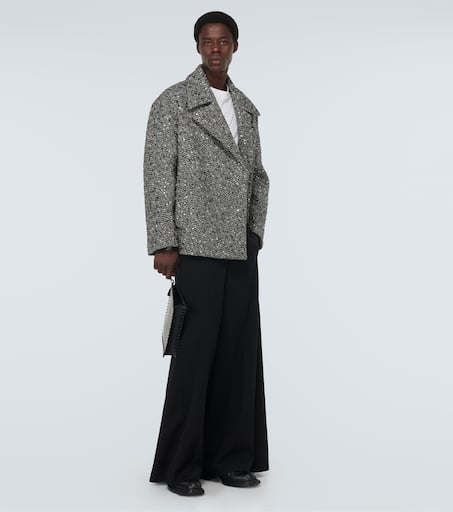 Embellished bouclé wool-blend jacket