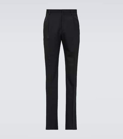 Wool straight pants
