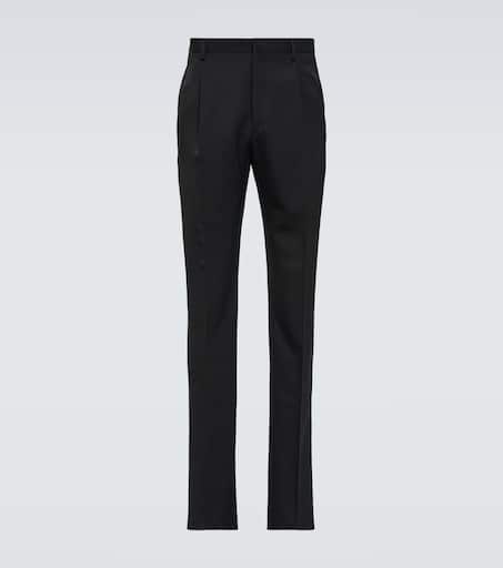 Wool straight pants