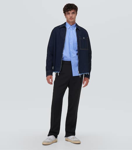 Wool straight pants