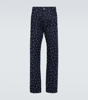 Studded straight jeans