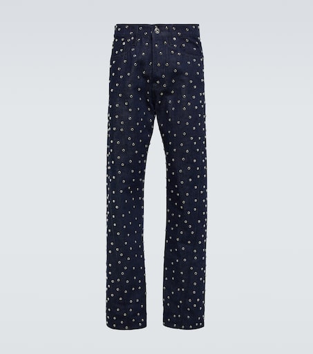 Studded straight jeans