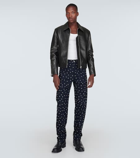 Studded straight jeans