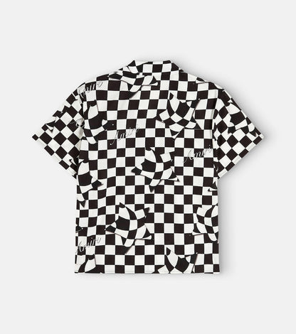 Checked cotton bowling shirt
