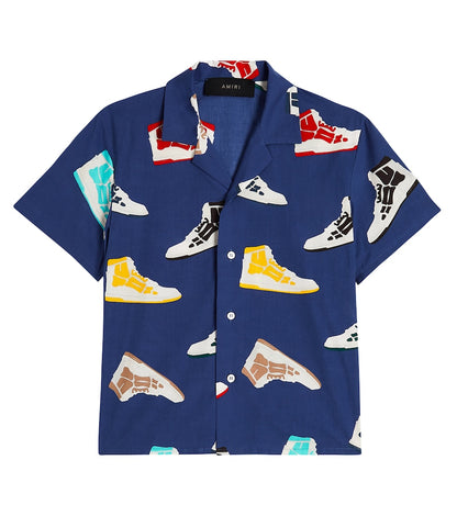 Printed cotton bowling shirt