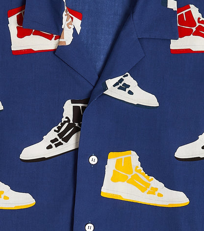 Printed cotton bowling shirt