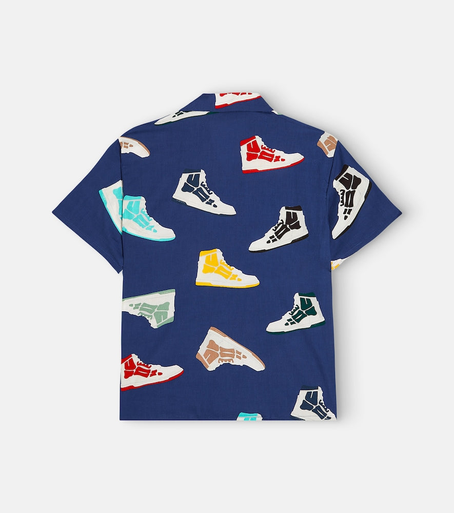 Printed cotton bowling shirt