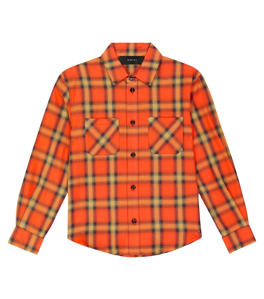 Embroidered flannel shirt