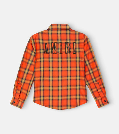 Embroidered flannel shirt