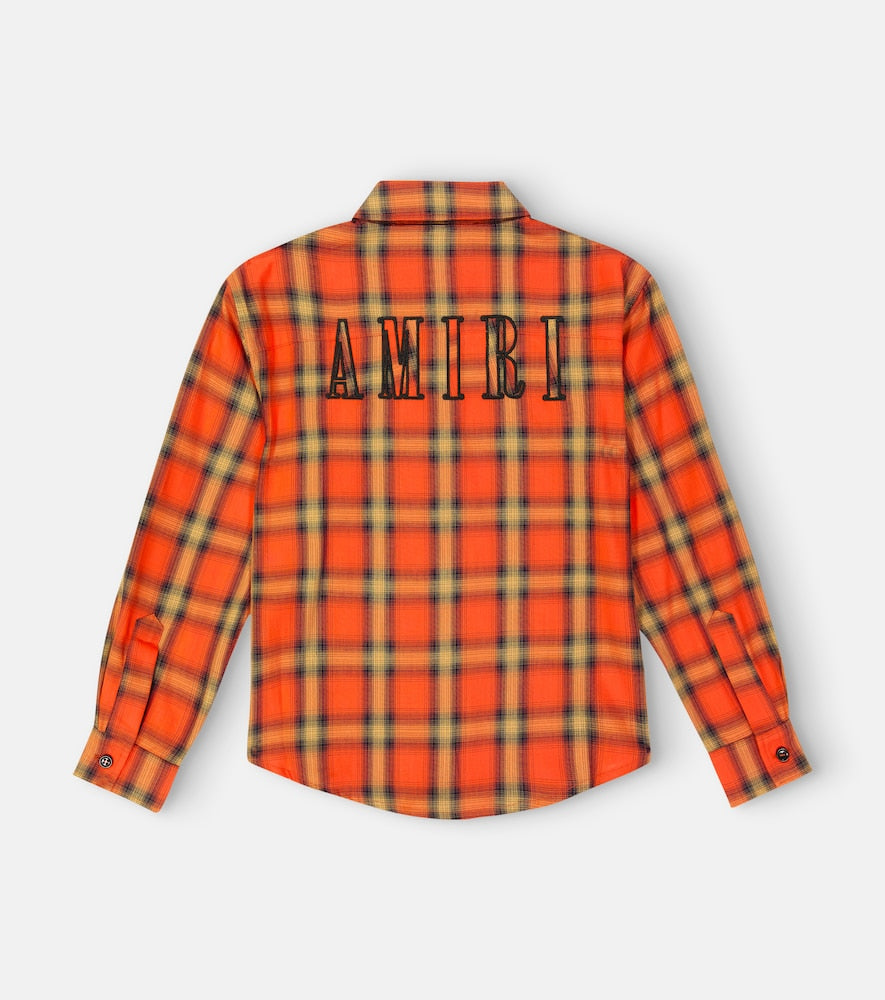 Embroidered flannel shirt