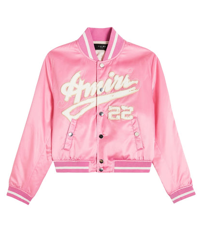 Logo sateen bomber jacket