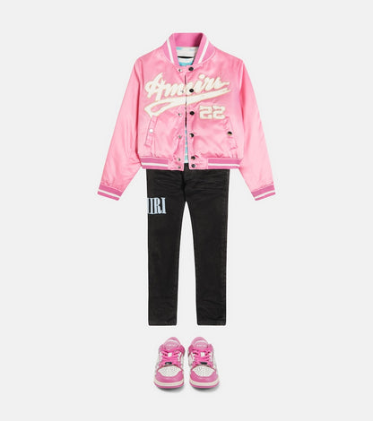 Logo sateen bomber jacket