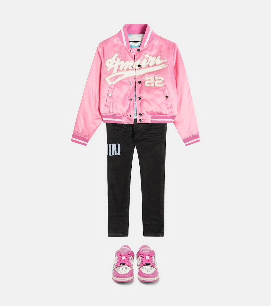 Logo sateen bomber jacket