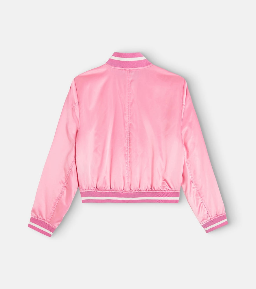 Logo sateen bomber jacket