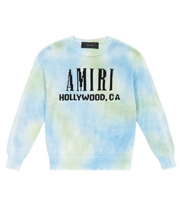 Logo tie-dye wool sweater