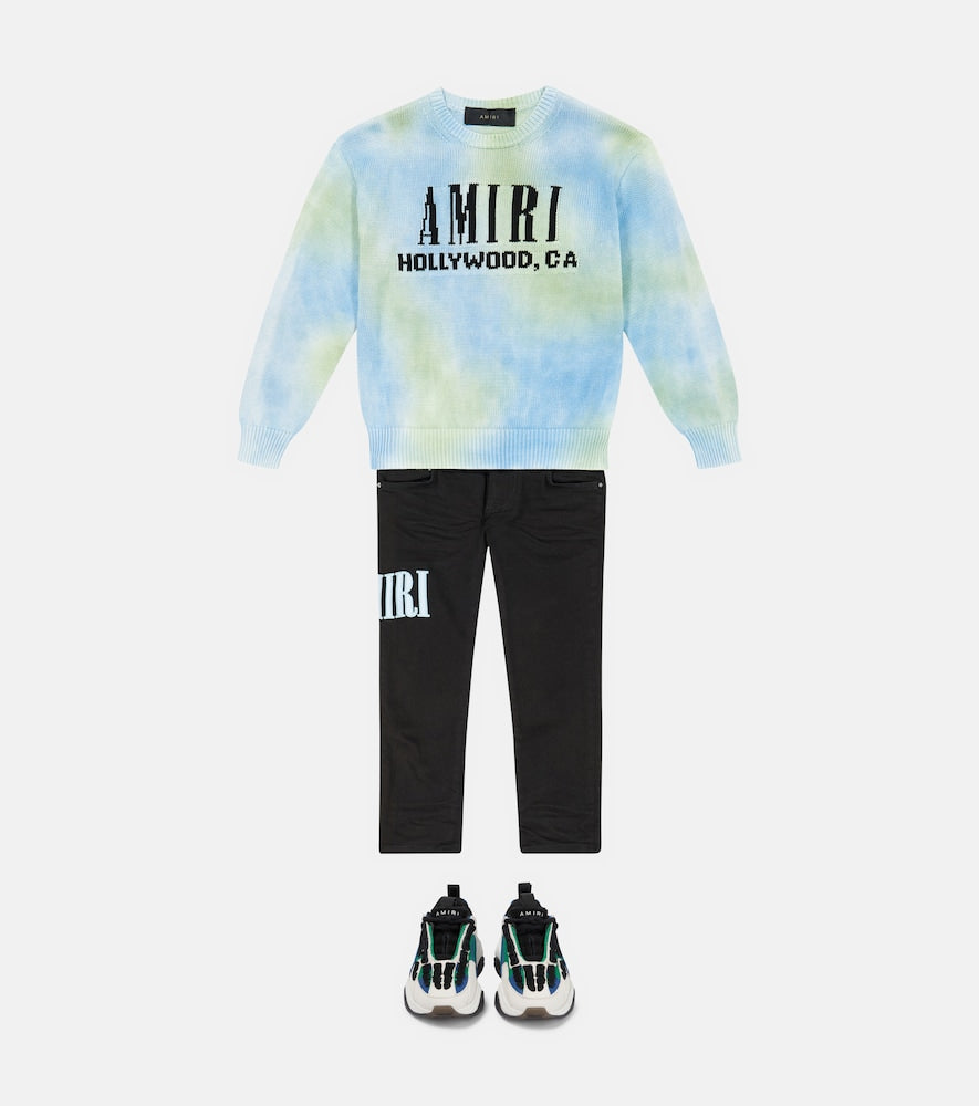 Logo tie-dye wool sweater