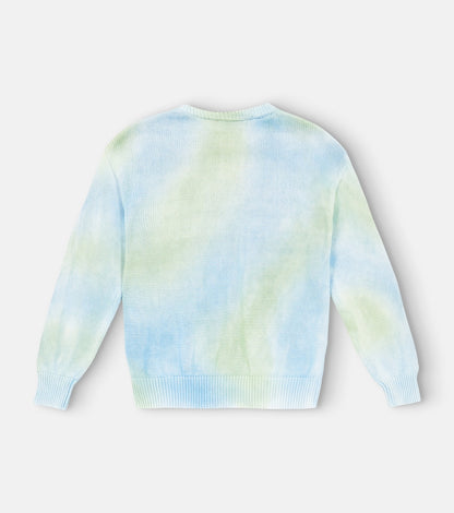 Logo tie-dye wool sweater