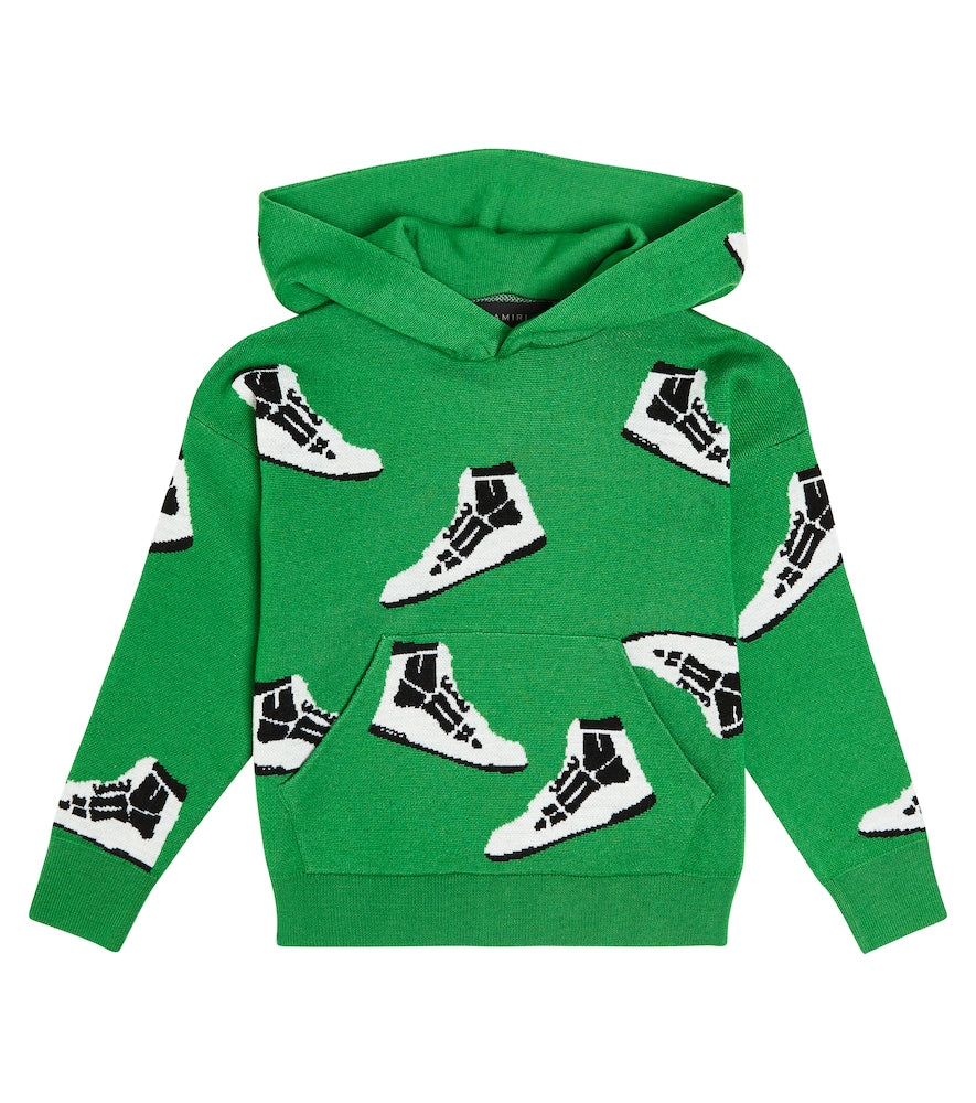 Skel Top intarsia wool hoodie