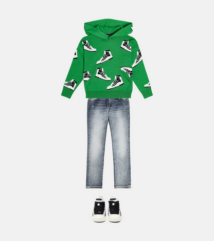 Skel Top intarsia wool hoodie