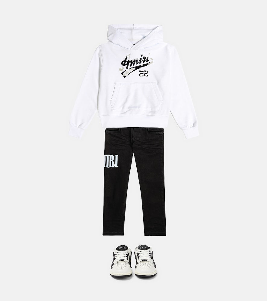 Printed cotton hoodie