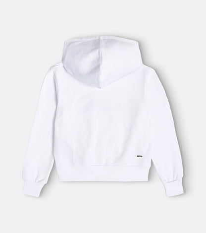 Printed cotton hoodie