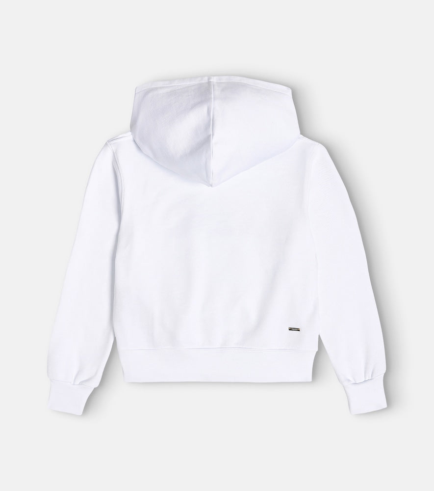 Printed cotton hoodie
