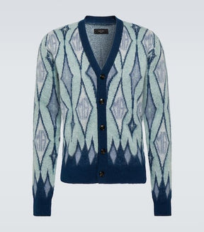 Argyle mohair-blend cardigan