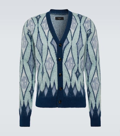 Argyle mohair-blend cardigan