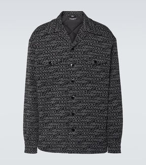 Logo jacquard cotton-blend overshirt