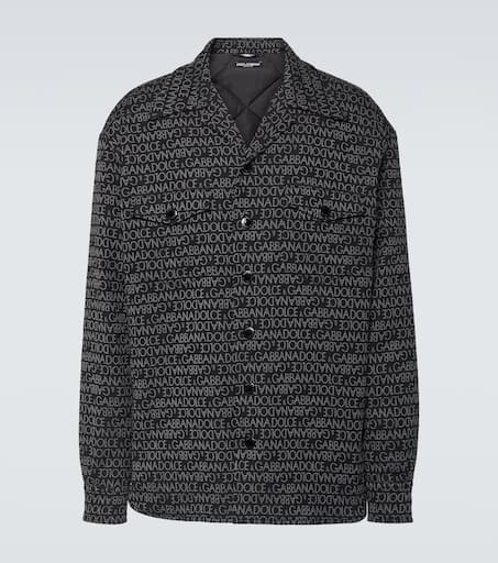 Logo jacquard cotton-blend overshirt
