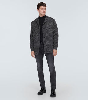 Logo jacquard cotton-blend overshirt