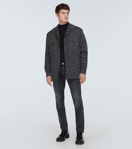 Logo jacquard cotton-blend overshirt