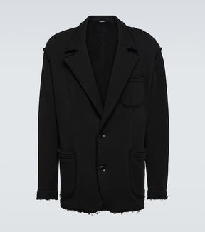 Frayed cotton-blend blazer