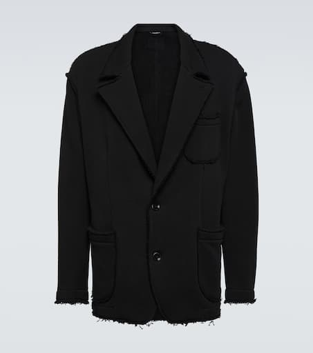 Frayed cotton-blend blazer