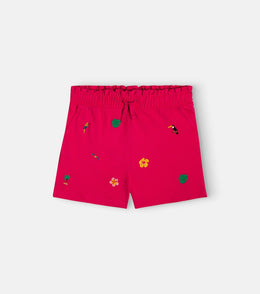 Embroidered cotton shorts
