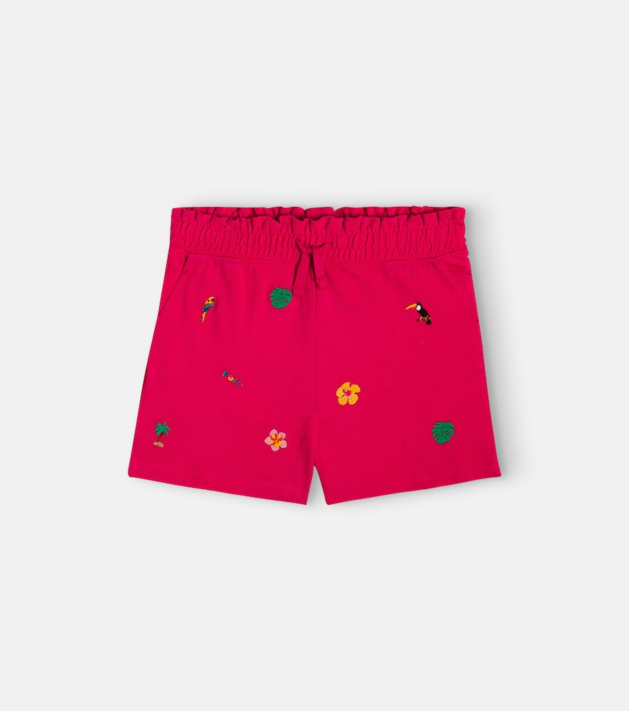 Embroidered cotton shorts